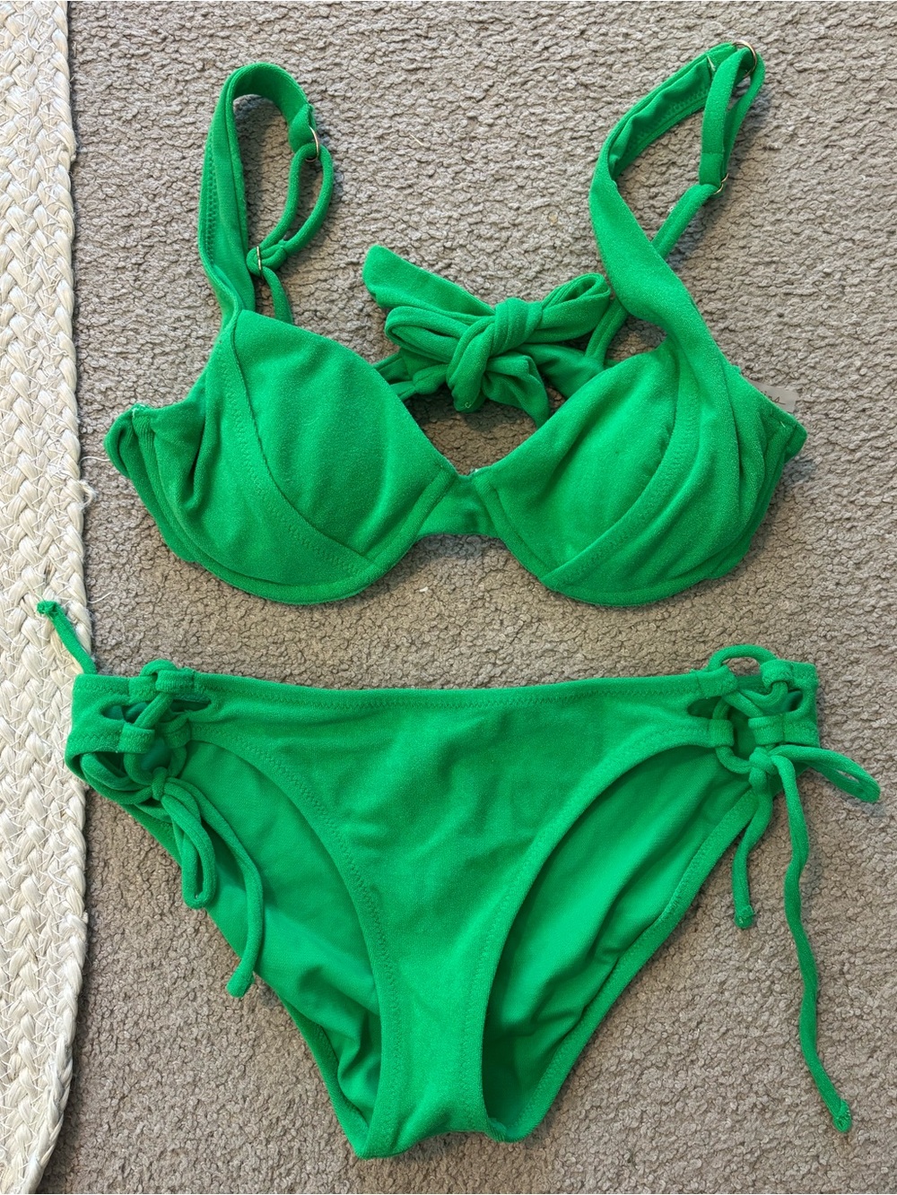 Raisins Green Terry Cloth Bikini Set